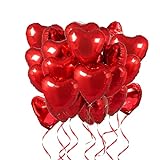 Tayuvira 25 Stück Herz Folienballon Rot 18 Zoll,Herz Helium Luftballons,Herzluftballons,Heliumballon Herzen,Herzform Folienluftballon,folienballon herz für Geburtstag Hochzeit Valentinstag Party