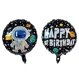 Happy Birthday Luftballons - Geniale Geschenkidee Deko für Geburtstage oder Partys Ballon Helium Folienballon klein mit für Kinder Dekoration Partydeko JGA Geschenkidee - Astronaut Planeten Rakete