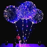 LED-Ballons, 10 Packungen, leuchtende Bobo Luftballons, 50.8 cm, transparente Helium-Luftballons, 15 Stück, Halloween, Party-Dekoration (bunt)