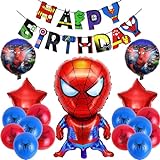 Luftballon Dekoration zum Kindergeburtstag,Rot Latexballons,Alles Gute zum Geburtstag Girlande,für Kinder Mädchen Junge Geburtstagsfeier,Mottoparty,Karneval Zubehör (rot)