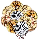 16 Stück Tierdruck Folien Ballons,Dschungel Luftballons,Gepard Luftballons,Urwald Tier Ballons,Gepard Rund Aluminium Ballon,für Safari Party Lieferungen Urwald Geburtstag Party Dekoration