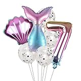 JSJJAYH Ballon Mermaid Party Balloons Anzahl Folienballon Kindergeburtstag-Party-Dekorationen Dekor Helium Globos décoration (Color : Pink 7)