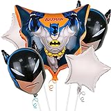 5pcs Superhero Ballons Deko - simyron Superhero Helium Ballon, Folienballon Batman Heliumballon Geburtstag Party Dekoration, für Partys und Geburtstage Ideal, um Ihre Partys zu schmücken