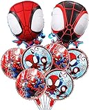 Luftballons Geburtstag Spiderman, 8 Stück Spiderman Folienballon, Spiderman Geburtstagsdeko Luftballons, Spiderman Kindergeburtstag Deko, Spiderman Luftballons für Mädchen Junge Geburtstag