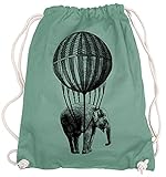 Ma2ca® - Big Ballon Elephant Gymsac Turnbeutel - Stoffbeutel Tasche Hipster Sportbeutel Rucksack Bedruckt Elefant