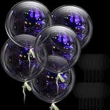 12 Stück Jumbo Bobo Luftballons Klar Runde Luftballons Wiederverwendbare Transparente Bubble Kunststoff Ballons für Hochzeit Geburtstag Halloween Weihnachten Party Dekoration (19 Zoll)