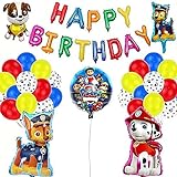 Karikatur Dog Geburtstags Dekoration Ballon Set Kindergeburtstag Party Deko Luftballon Folienballons Happy Birthday Banner Deko Kinder Party Supplies