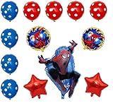 Spider-Man Ballon Set 13 teilig Geburtstag Birthday B-Day Blau Boy Junge Ballons Helium Spiderman