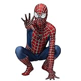 ZXDFG Spiderman Kostüm Kinder Fasching Spiderman Kostüm Jungen Homecoming Anzug 3d Print Mit Maske Halloween Karneval Superhelden Cosplay Echte Spiderman Kostüm Mädchen Rot far from Home