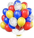 PartyWoo Luftballons Paw, 70 Stück Luftballons Pfotenabdruck, Luftballons Gelb, Luftballons Blau und Luftballons Rot für Babyparty Dekorationen, Partydeko mit Hundemotiven, Hundegeburtstagsdeko