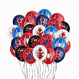 30 Stück Latexballon Bedruckte, Spider Luftballons für Kinder Geburtstag Dekoration, Spiderman Luftballons Geburtstags Party Dekorationen, für Kinder Geburtstagsfeier, Mottoparty, Karneval Zubehör