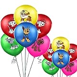 10 Luftballons * PAW PATROL * als Deko für Kindergeburtstag und Mottoparty | Ø 30cm | plus 5m Ballonschnur | Hundeparty Chase Skye Marshall Everest Rubble Party Kinder Party Ballon Ballondeko Set