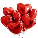 XUNKE Herz Folienballon, 25 Stück Herz Helium Luftballons Herzluftballons Heliumballon Folienballon Hochzeit Folienluftballon Geeignet für Geburtstag Brautdusche Valentinstag