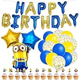 Kinder Geburtstag Luftballons Dekoration 60 Stück,Geburtstag Geschirr Kit,Enthält Cartoon großer Luftballons,Kindergeburtstag Deko Set,Happy Birthday Ballons
