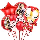 Superhelden Iron Man Geburtstags Dekorationen 8 Stück iron Man Aluminiumballon Geburtstag Deko Party Superhelden Folienballons für Partys und Geburtstage für Ihre Kinder Thema Partei