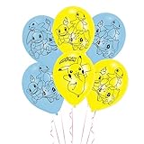 Amscan 9904826 - Latexballons Pokémon, 6 Stück, Luftballons