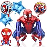 55 x 63 cm Spiderman ballons Spiderman Folienballon Superhero Ballons Deko Spiderman Themed Party Ballondekoration Kindergeburtstag Luftballons für Geburtstag Party Dekoration