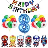 Superhelden Deko Geburtstag,Avengers Geburtstag Deko,Superhelden Party Dekoration,Superhelden Luftballons,Kindergeburtstag Deko für Jungen & Mädchen,Partydekoration