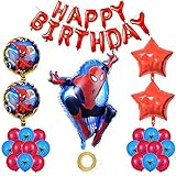 Spiderman Party Dekorationen, Spider Man Luftballons Junge Geburtstagsdeko, Aluminiumfolie Luftballons, für Kinder Geburtstagsdekorations, Superhelden Avengers Marvel Party Decorations