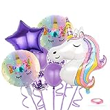Catelves 8 Stück Einhorn Luftballons Helium, Folienballon Einhorn, Einhorn Folienballon Deko Kindergeburtstag, Einhorn Geburtstagsdeko Mädchen, für Mädchen Junge Kindergeburtstag Hochzeit Party