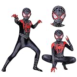 Spiderman Kostüm Kinder, Superhero Cosplay Kostüme Superhelden Bodysuit für Jungen, Superhelden 3D Anime Anzug Jumpsuit für Junge Halloween Karneval Cosplay