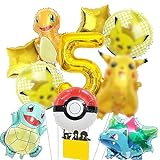 Luftballons Geburtstag Party Set,5 Jahre Folienballon Deko,Cartoon-Bilder Luftballon,Kinder Geburtstag Elfenballon Dekoration