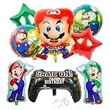 Super Mario Bros Balloons Mario Partyzubehör für Kindergeburtstags-Partydekorationen, 9 Teiliges Set
