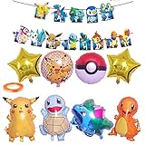 Geburtstagsdeko Anime Geburtstag Party Set - Happy Birthday Banner Geburtstag Folienballon für Kinder Geburtstag Party Deko
