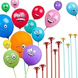 VIEVRE 100 Stück Luftballon Stäbe, Wiederverwendbar Ballonstäbe, Luftballonstäbe mit Halterung, Stäbe für Luftballons, Luftballon Halter Stäbe, Ballon Stäbe, für Dekoration Geburtstag Feier Zubehör
