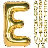 CHANGZHONG Große Mylar Folie Helium Brief Luftballons 40 Zoll Gold Luftballons Alphabet Buchstaben für Geburtstag Brautdusche Jubiläumsdekorationen(Letter E)