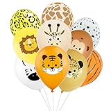 30PCS Dschungel Geburtstag Dekoration Jungen Geburtstagsdeko Safari Kindergeburtstag Deko Safari Dschungel Ballons Waldtier für Jungen Geburtstag Mehrweg
