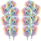 18 Zoll Pastell Regenbogen Einhorn Folie Mylar Luftballons für Geburtstag Party Hochzeit Dekorationen Lieferungen (16 Stücke)
