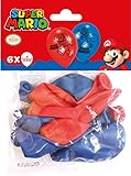 Amscan 9901546 - Latexballons Super Mario, 6 Stück, Luftballons