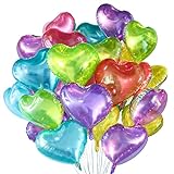 Vamei 25 Stück Herzluftballons Herz Folienballon Ø 46cm Herzform Folienballon Herz Helium Luftballon für Valentinstag Hochzeitsdeko Verlobung Geburtstag Party Dekoration (Gelee)