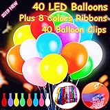 40 Pack LED leuchtende Ballons, Premium gemischte Farbe blinkende Party Lichter dauern 12-24 Stunden, leuchten im Dunkeln für Partys, Geburtstag Hochzeit Dekorationen und Weihnachten Festivals.