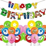 Geburtstag Luftballon Set,Geburtstag Dekoration Kompakt Happy Birthday Banner Luftballon Deko für Pokemon Kindergeburtstag Party