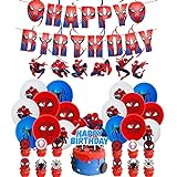 Geburtstag Spiderman Luftballons Spider Man Ballons Spider Man Geburtstags Banner Spiderman Hängen Wirbel Deko Spider Man Dekoration Kuchen für Mädchen Jungen Geburtstagsfeier Dekorationen