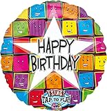 Amscan 12645 01 - Sing-A-Tune Happy Birthday Gesichter Folienballon P60 verpackt, Luftballon