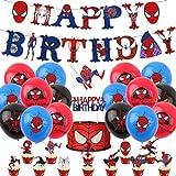 Spiderman Geburtstag Deko Kinder Spiderman Luftballons Kindergeburtstag Party Dekoration Jungen Kuchendeko Cupcake Topper