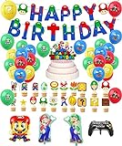 Geburtstagsdeko Super Mario Luftballons Geburtstag Tortentopper Alles Gute Zum Geburtstag Girlande Aluminiumfolie Luftballons Super Mario Geburtstag Dekoration