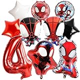 Spiderman Geburtstagsdeko 4 Jahre, Spiderman Ballon Set, Spider Luftballons, Spiderman Geburtstagsdeko 4 Jahre, Spider Party Deko, Folienballon Spiderman Geburtstag, Geburtstagsballons Deko