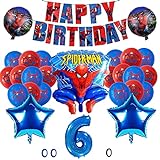 Geburtstagsdekoration Spiderman Party Set,Spiderman Geburtstags Luftballons,Spiderman Party Dekorationen,Geburtstags Dekoration Spiderman 6 Jahr Alt Jungen Mädchen Spiderman Kinder Dekoration Liefert