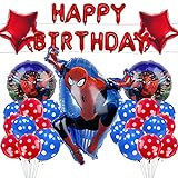 Gxhong Spiderman Geburtstags Luftballons,26pcs Folienballons Konfetti Luftballons Superhelden Deko Geburtstag Latex Ballons Avengers Party Dekorationen Helium Ballons,für Geburtstags-Mottopartys