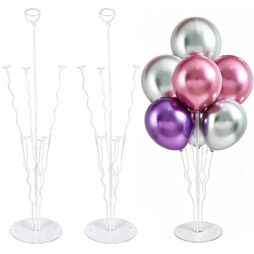 2PCS Luftballon Ständer, Transparente Ballonständer Für Luftballons, Ballonhalter mit Sockeln, HalterDesktop Luftballon Halter für Party, Geburtstag, Hochzeit