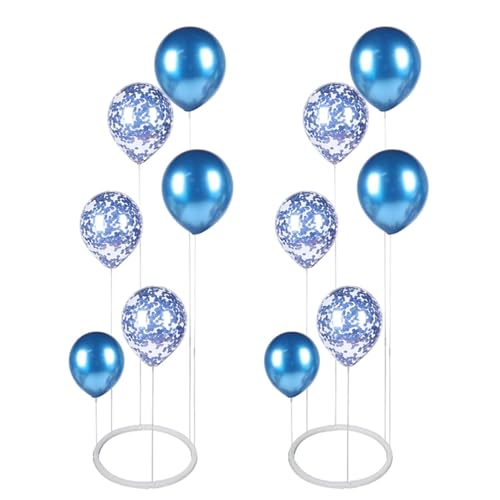 Ballonständer-Set, 2 Sets, Ballonstäbe, variable Form, Ballonbogenständer mit Basis für Hochzeit, Geburtstagsfeier, Jubiläum, Halloween-Dekorationen