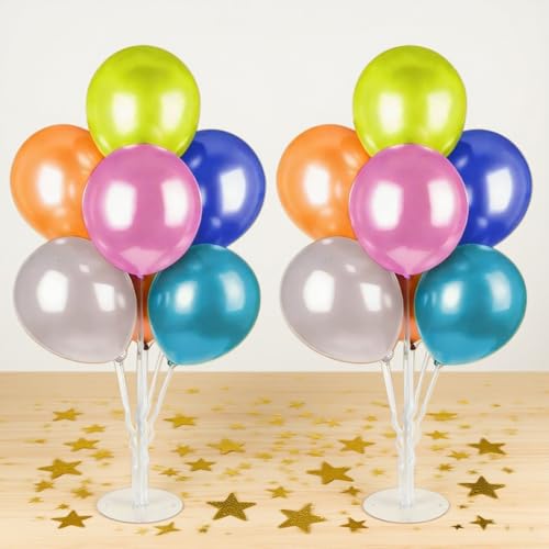 2PCS Luftballon Ständer, Transparente Ballonständer Für Luftballons, Ballonhalter mit Sockeln, HalterDesktop Luftballon Halter für Party, Geburtstag, Hochzeit