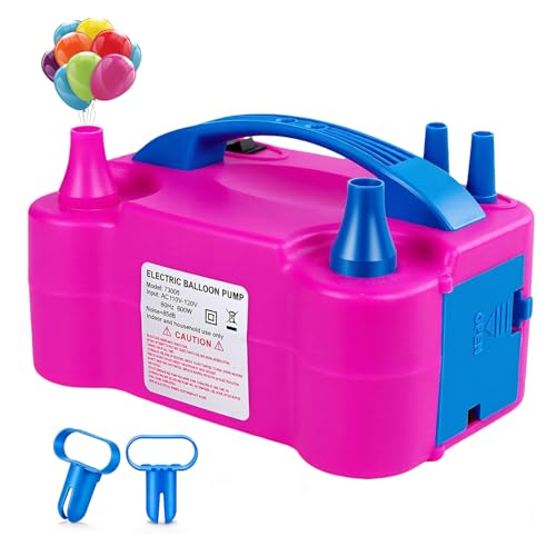 Motorenbau Elektrische Luftballonpumpe, 220V 600W Inflatorgebläse Ballonpumpe with 2+2 Düse，Intelligenter 2 Modus Pumpe Luftballon Elektrisch,Tragbare Pumpe für Partys,Hochzeiten Geburtstag Deko