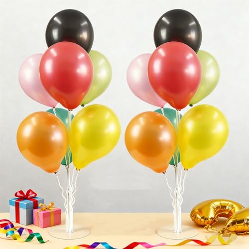 2PCS Luftballon Ständer, Transparente Ballonständer Für Luftballons, Ballonhalter mit Sockeln, HalterDesktop Luftballon Halter für Party, Geburtstag, Hochzeit