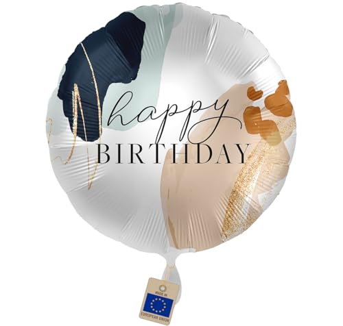 Glamouröser Folienballon Happy Birthday Ballon Geburtstag Deko modern Luftballon Geburtstag, Helium geeignet, Made in EU & Germany