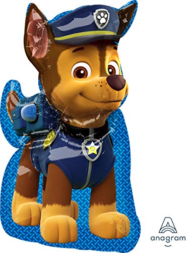 Amscan 3449501 - Super Shape Folienballon Chase, Größe 58 x 78 cm, Volumen 40 Liter, Paw Patrol, Heliumballon